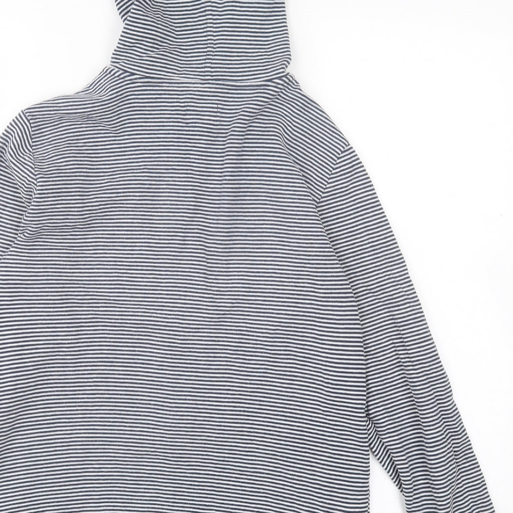 Joules Womens White Striped Cotton Full Zip Hoodie Size 12  Zip