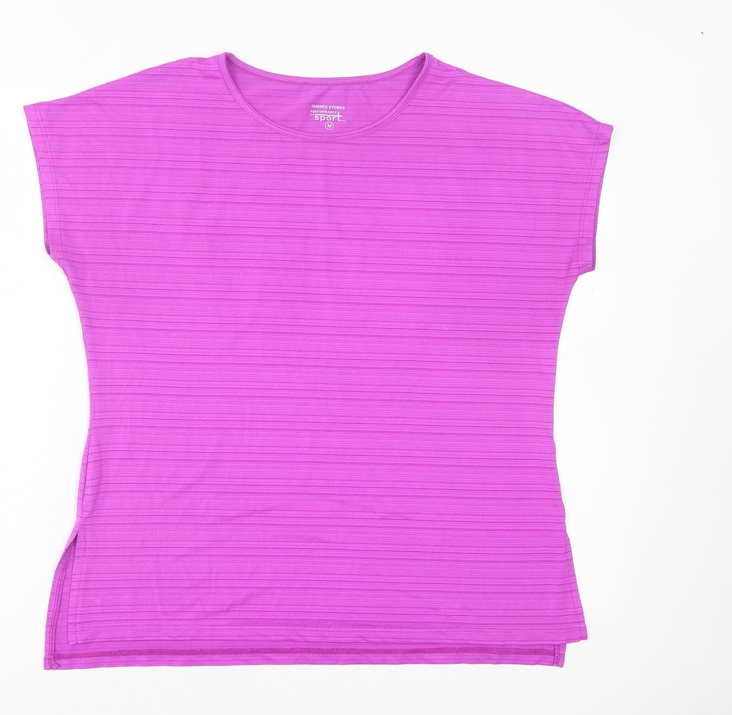 Dunnes Stores Womens Purple  Polyester Basic T-Shirt Size M Crew Neck Pullover