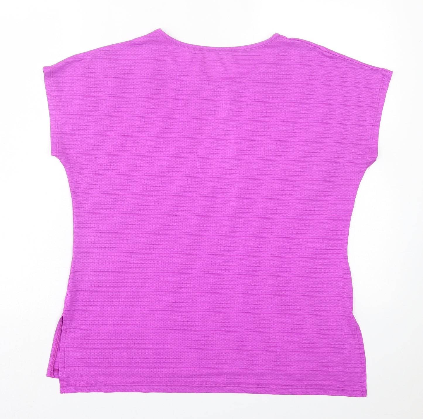 Dunnes Stores Womens Purple  Polyester Basic T-Shirt Size M Crew Neck Pullover