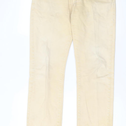American Eagle Outfitters Womens Beige  Cotton Straight Jeans Size 30 L32 in Regular Button