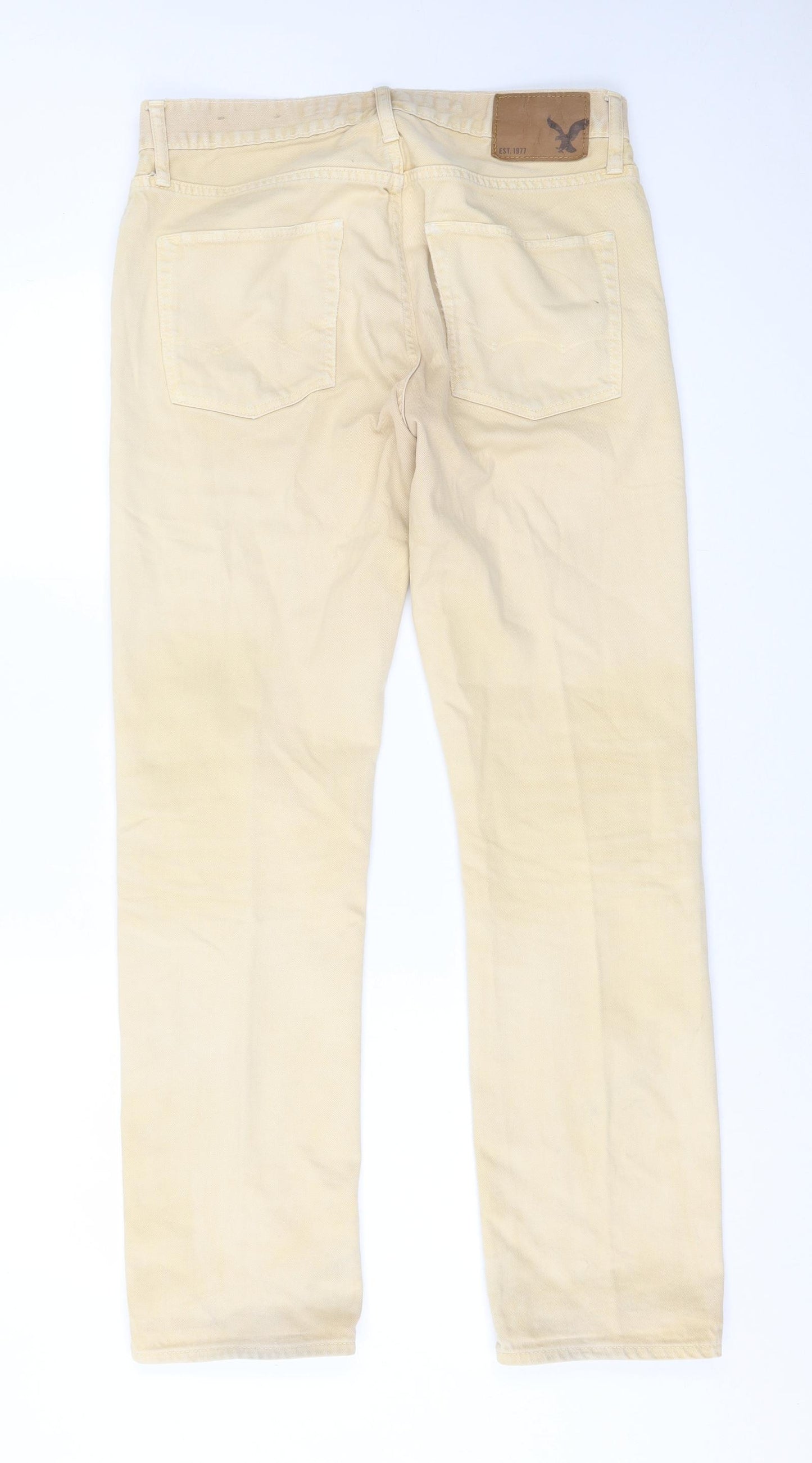 American Eagle Outfitters Womens Beige  Cotton Straight Jeans Size 30 L32 in Regular Button