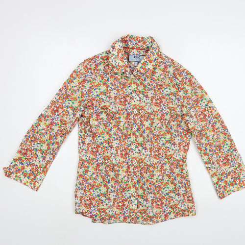 Hawes & Curtis Womens Multicoloured Floral Cotton Basic Button-Up Size 8 Collared