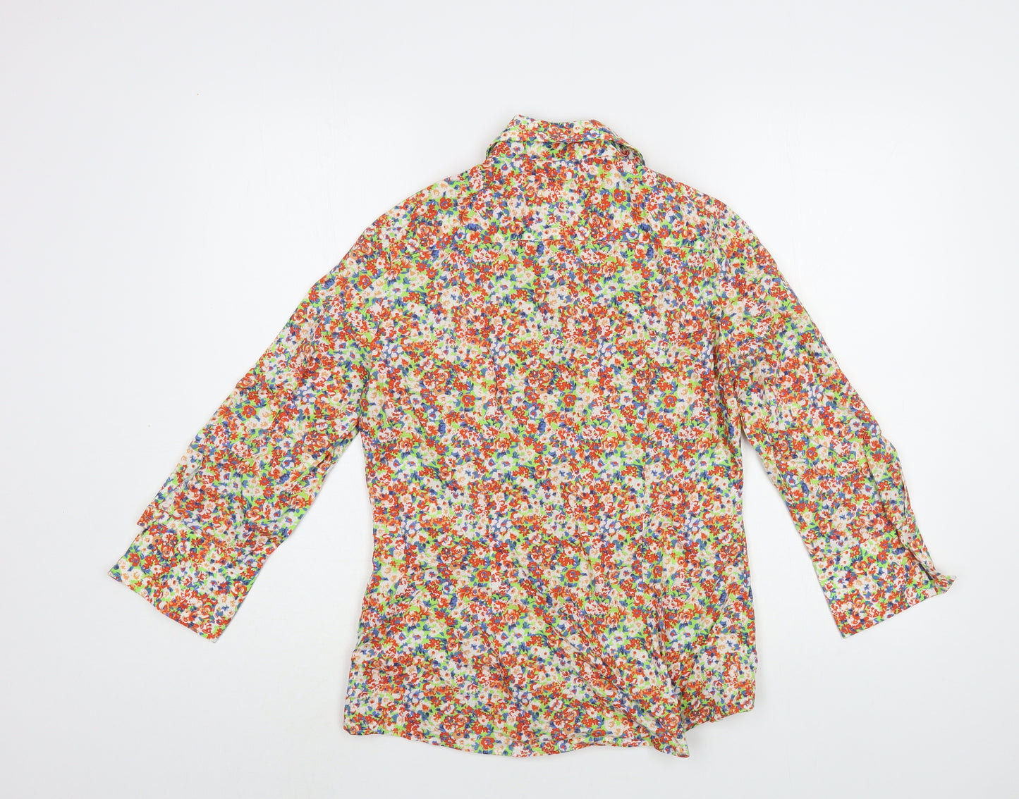 Hawes & Curtis Womens Multicoloured Floral Cotton Basic Button-Up Size 8 Collared