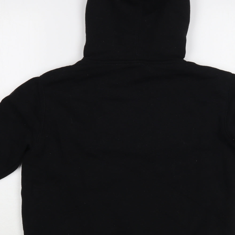 Gap Boys Black  Cotton Full Zip Hoodie Size 11-12 Years  Zip - Fluffy Lining