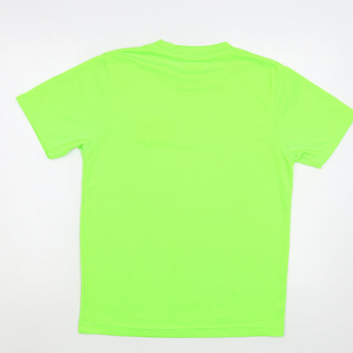 Awdis Mens Green  Polyester  T-Shirt Size S Crew Neck