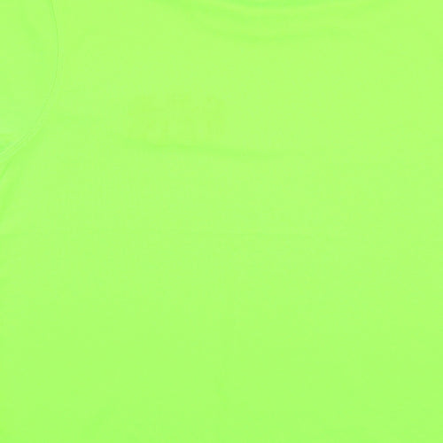 Awdis Mens Green  Polyester  T-Shirt Size S Crew Neck