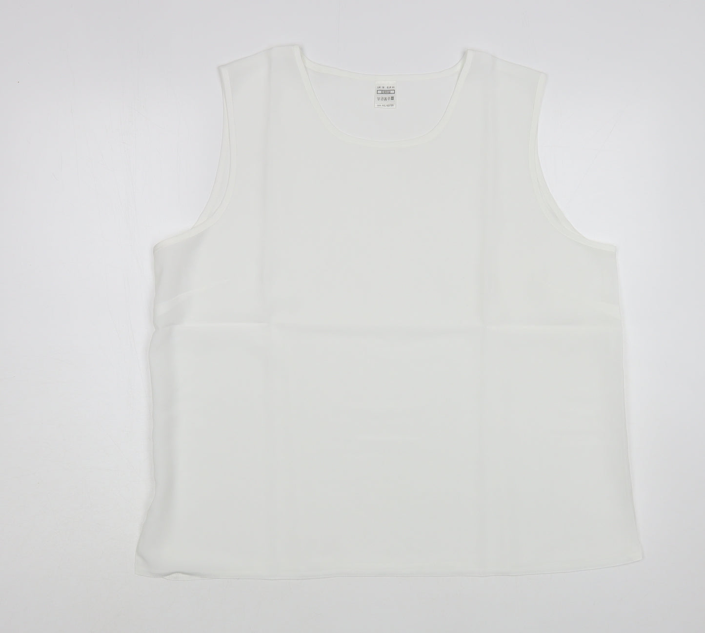 Preworn Womens White  Polyester Basic Tank Size 18 Scoop Neck