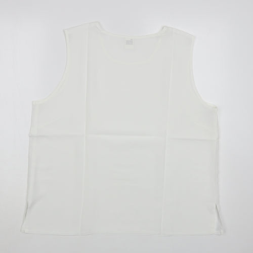 Preworn Womens White  Polyester Basic Tank Size 18 Scoop Neck