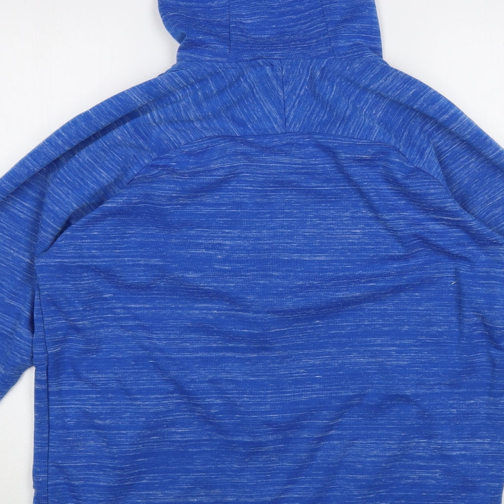JACK & JONES Mens Blue Striped Polyester Full Zip Hoodie Size M