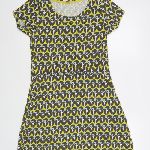 Mudd & Water Womens Multicoloured Geometric Cotton T-Shirt Dress  Size 10  Boat Neck Pullover