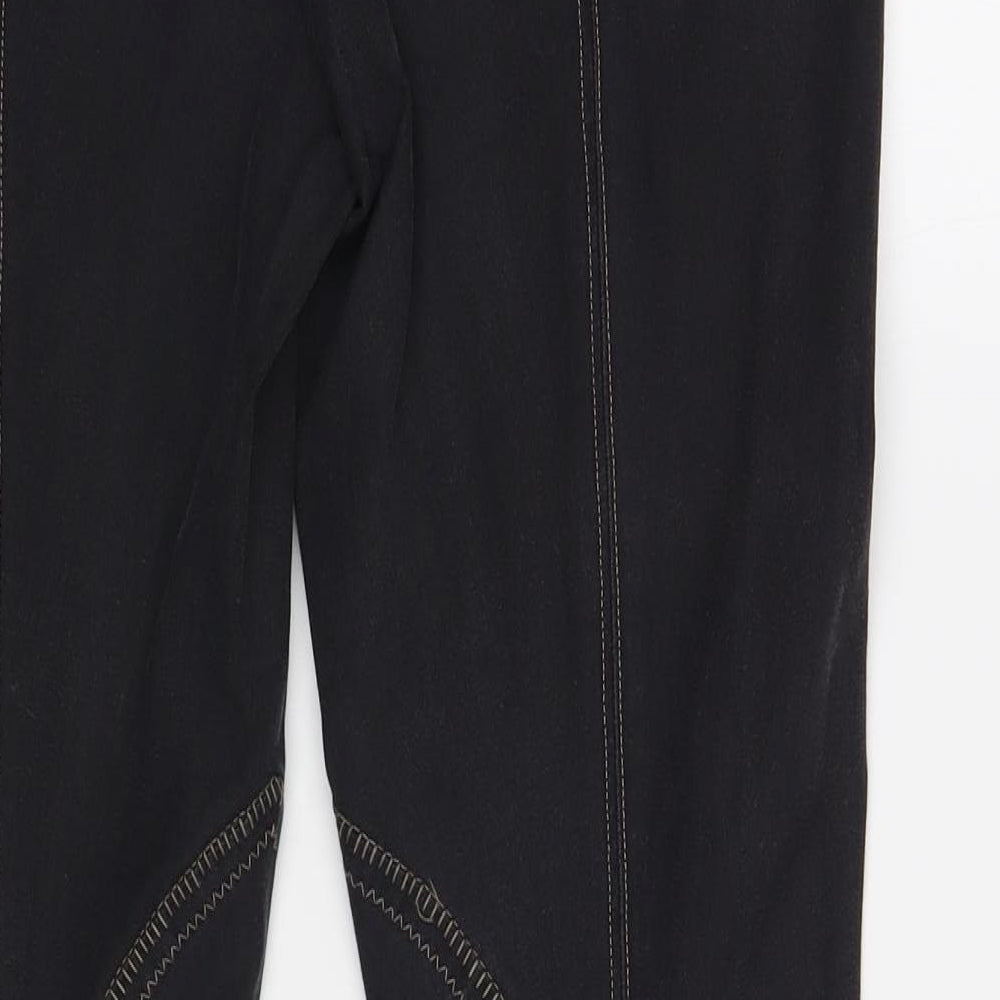 Made in Italy Womens Black  Cotton Cropped Jeans Size 14 L25 in Regular Button