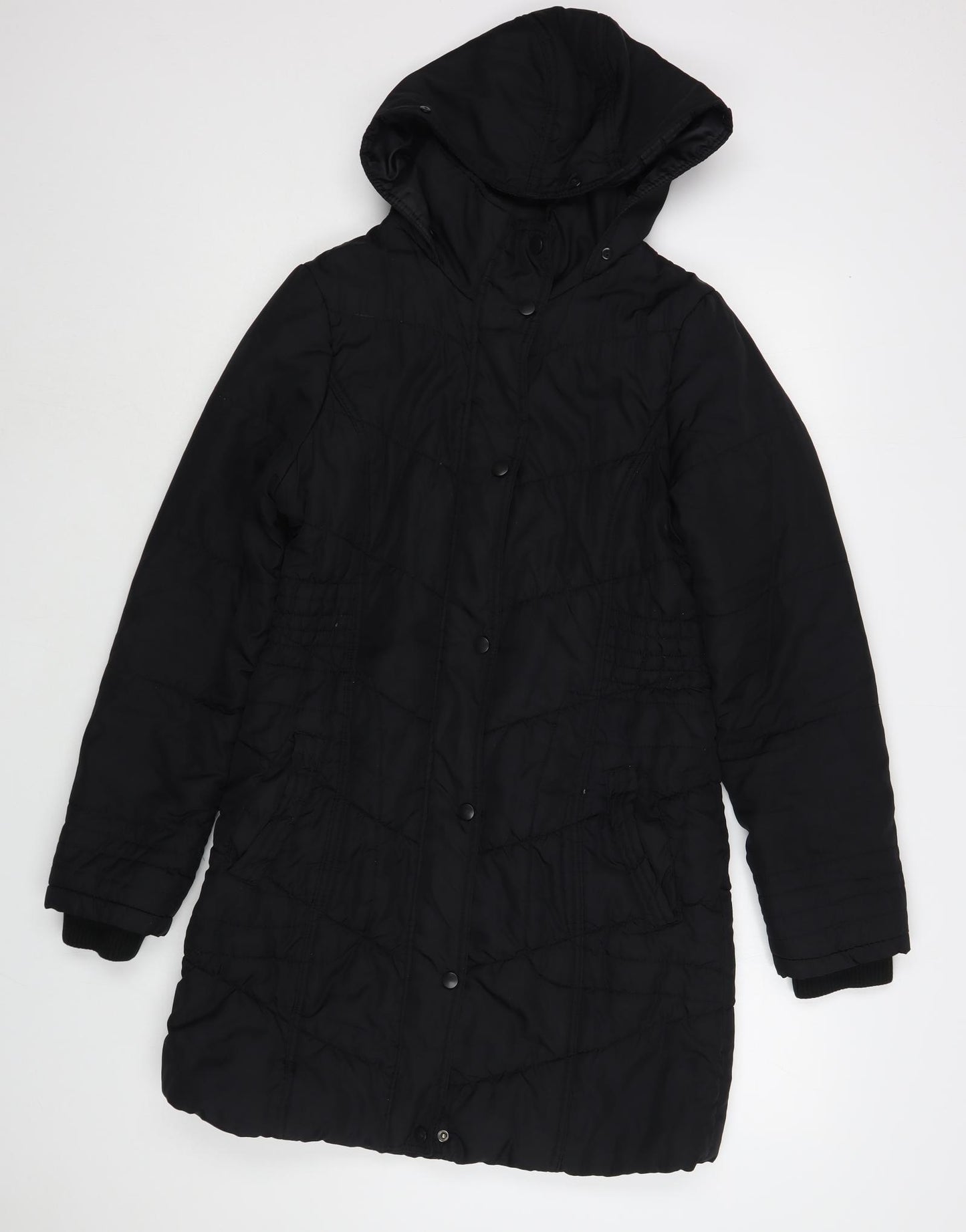 Dunnes Stores Womens Black   Quilted Jacket Size 8  Zip