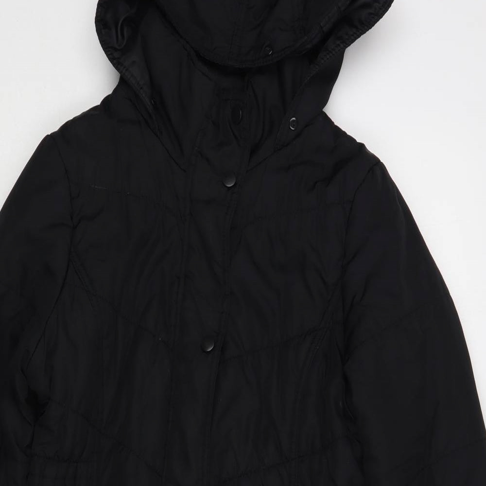 Dunnes Stores Womens Black   Quilted Jacket Size 8  Zip