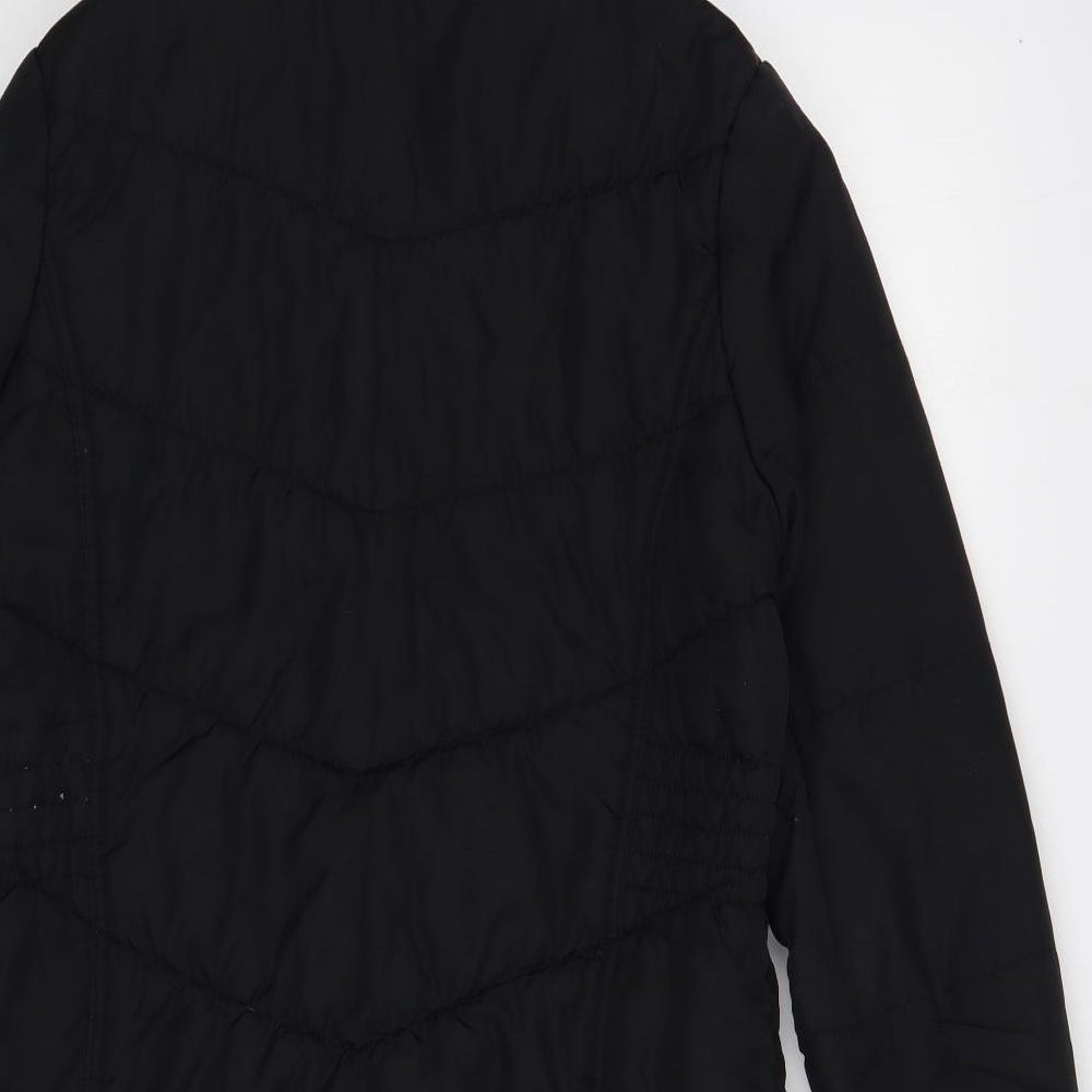 Dunnes Stores Womens Black   Quilted Jacket Size 8  Zip