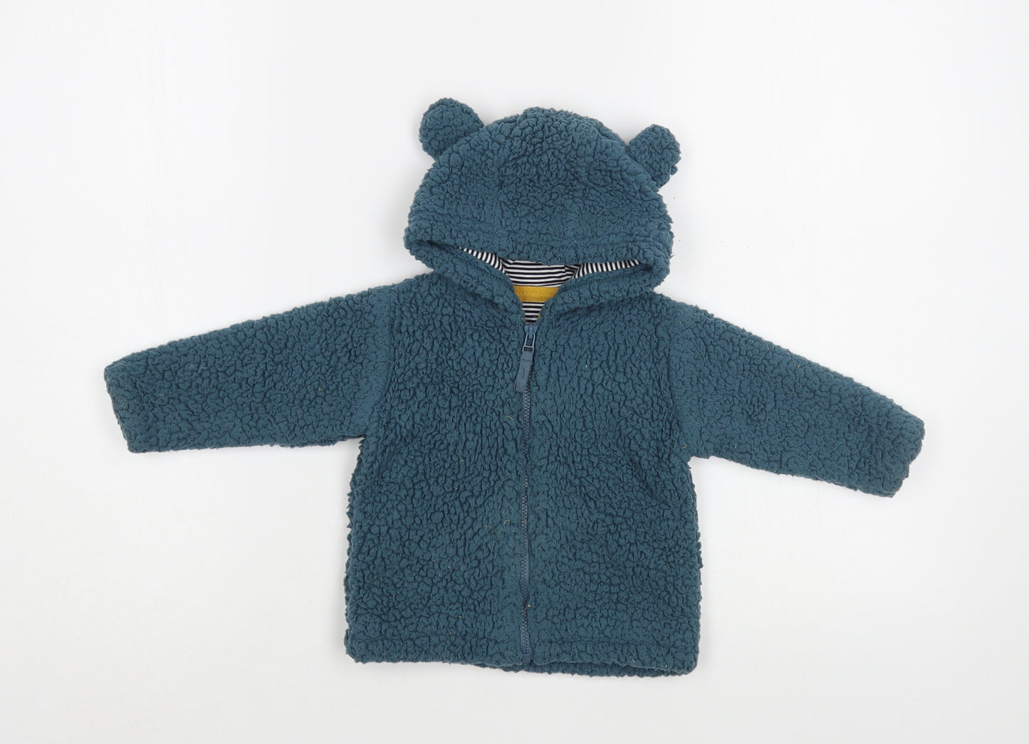 Marks and Spencer Baby Green   Basic Jacket Jacket Size 3-6 Months   Zip - Bear Hood