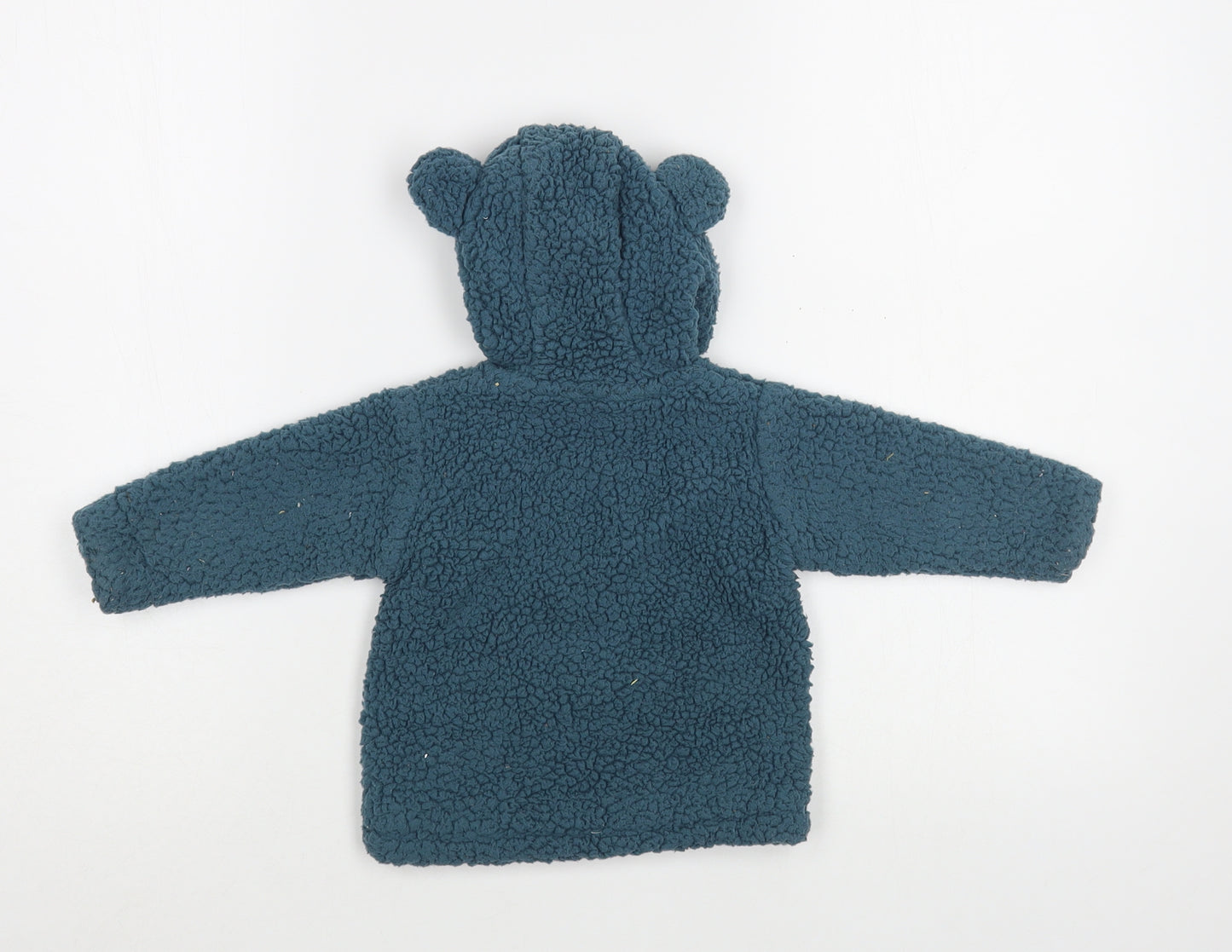 Marks and Spencer Baby Green   Basic Jacket Jacket Size 3-6 Months   Zip - Bear Hood