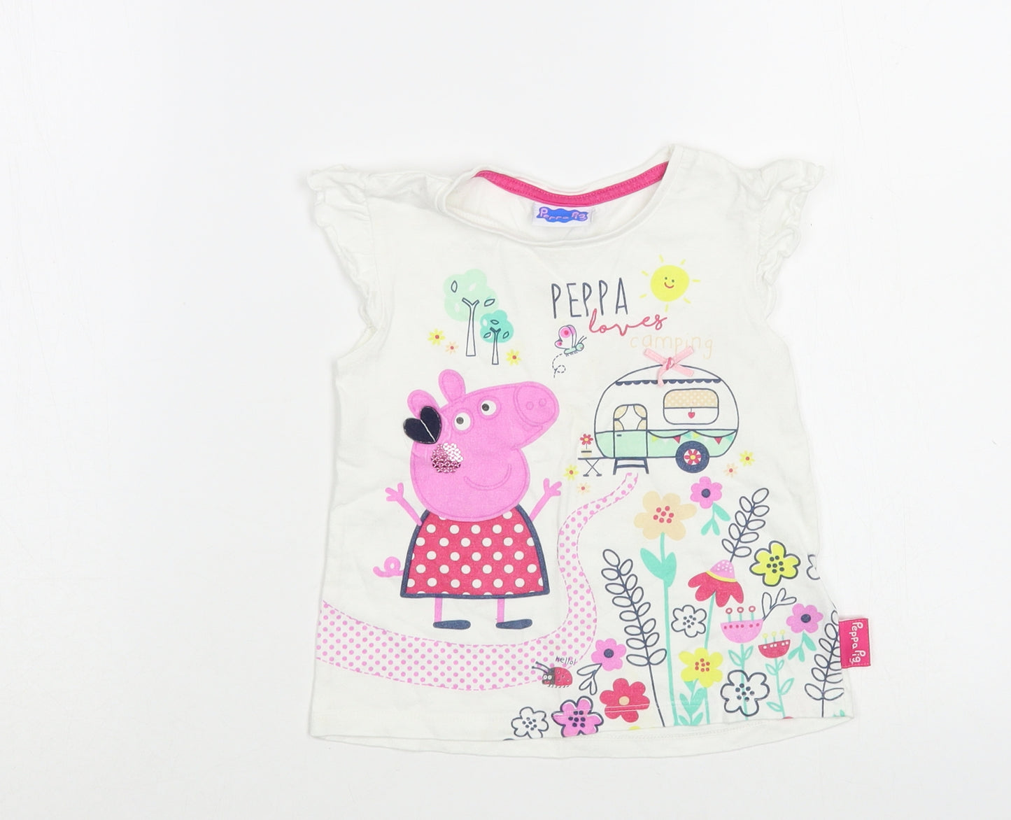 Dunnes Stores Baby White  Cotton Pullover T-Shirt Size 18-24 Months Crew Neck Pullover