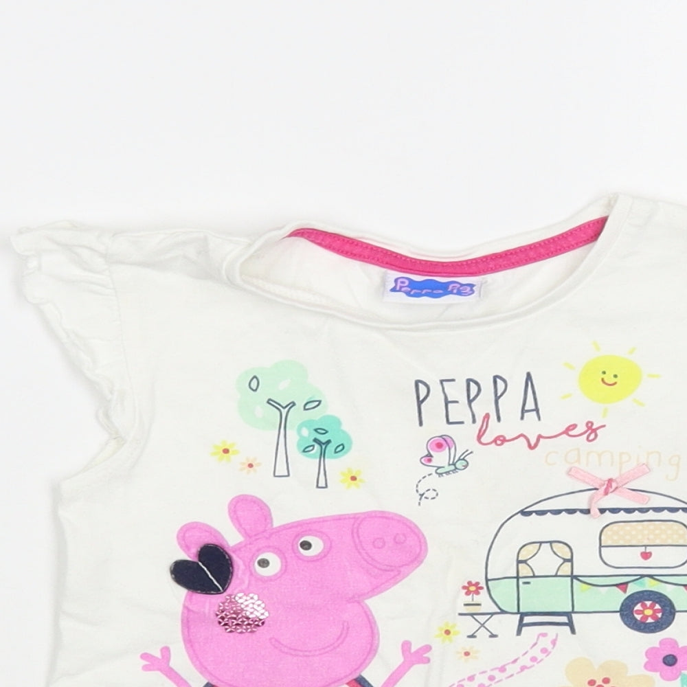 Dunnes Stores Baby White  Cotton Pullover T-Shirt Size 18-24 Months Crew Neck Pullover