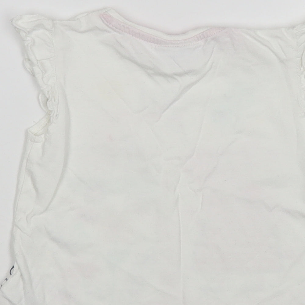 Dunnes Stores Baby White  Cotton Pullover T-Shirt Size 18-24 Months Crew Neck Pullover
