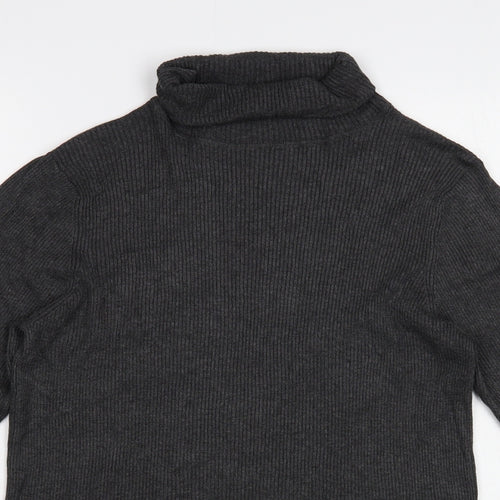 Gallery Womens Grey Roll Neck  Viscose Pullover Jumper Size XL