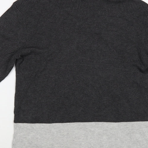 Gallery Womens Grey Roll Neck  Viscose Pullover Jumper Size XL