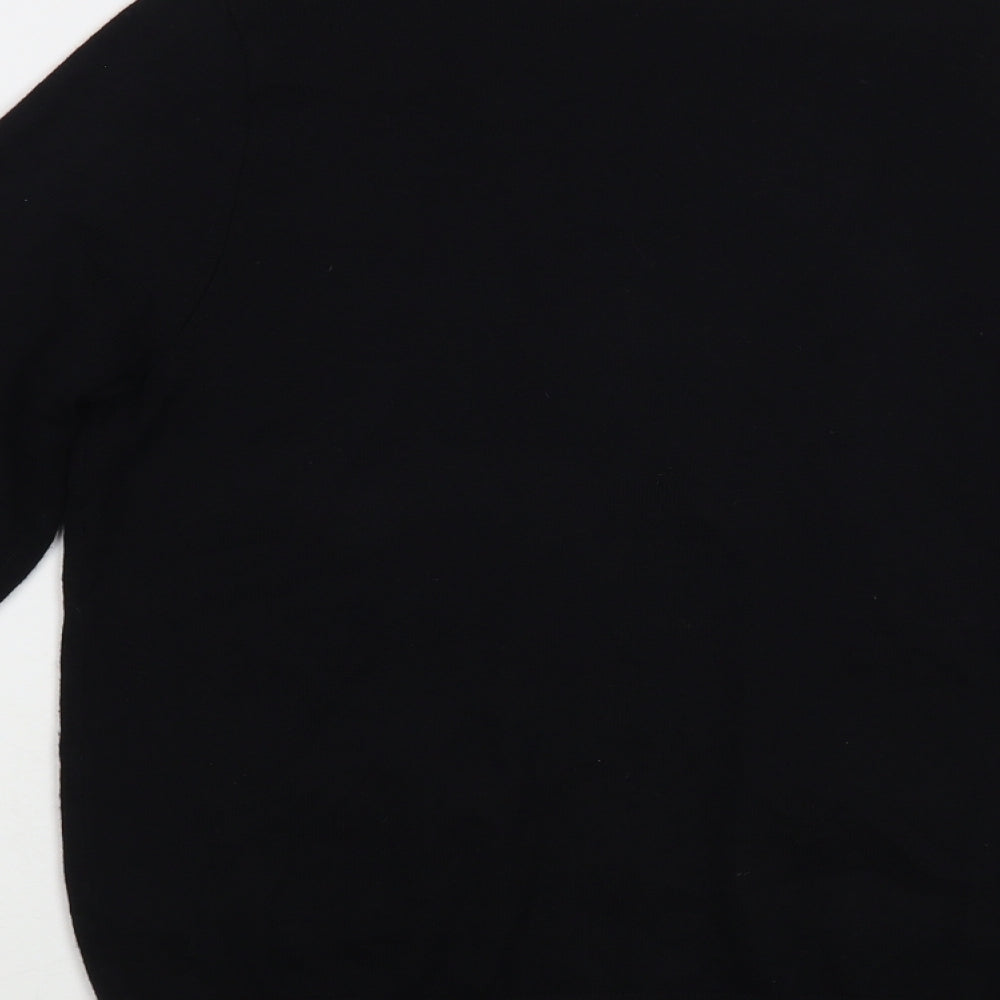 Marks and Spencer Womens Black V-Neck  Viscose Full Zip Jumper Size 12