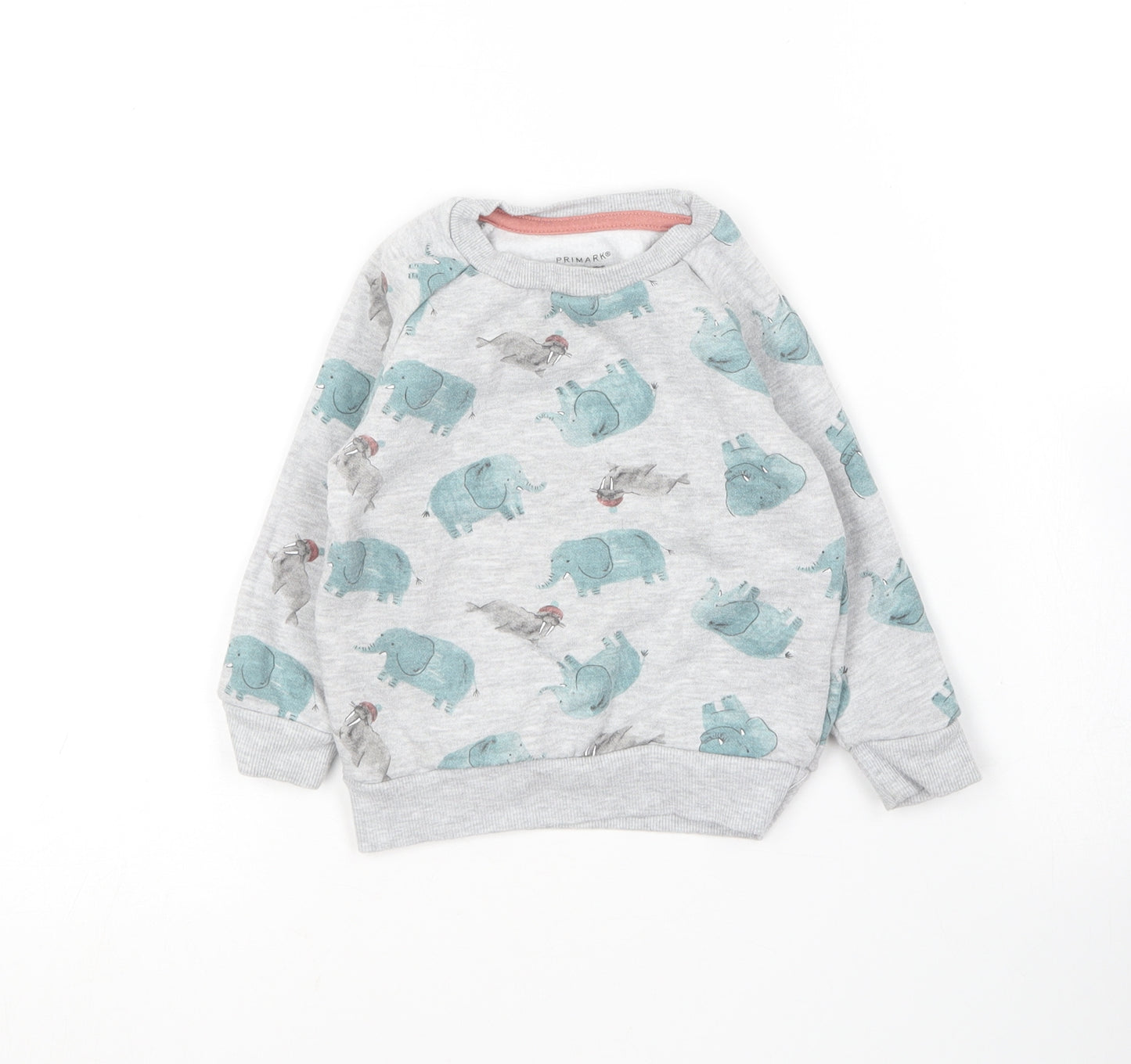 Primark Boys Multicoloured Geometric Cotton Pullover Jumper Size 12-18 Months
