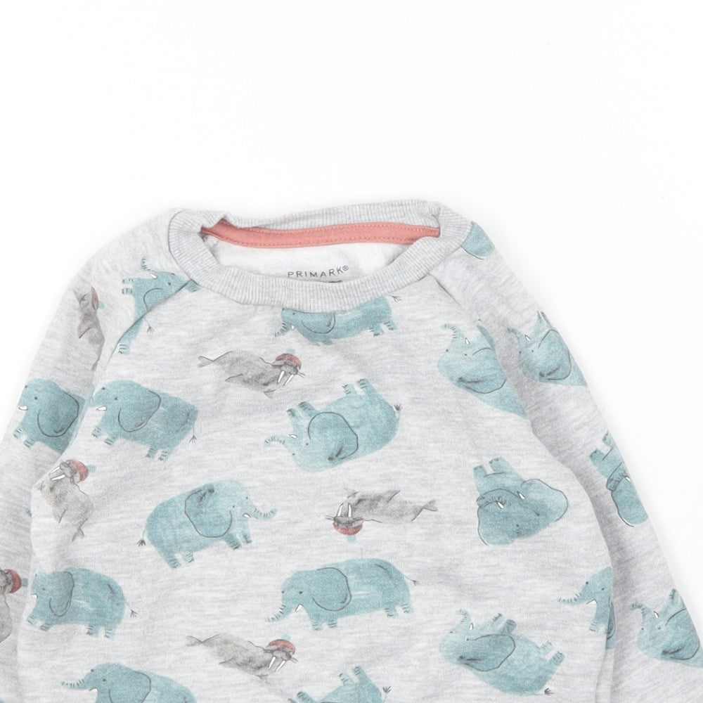 Primark Boys Multicoloured Geometric Cotton Pullover Jumper Size 12-18 Months