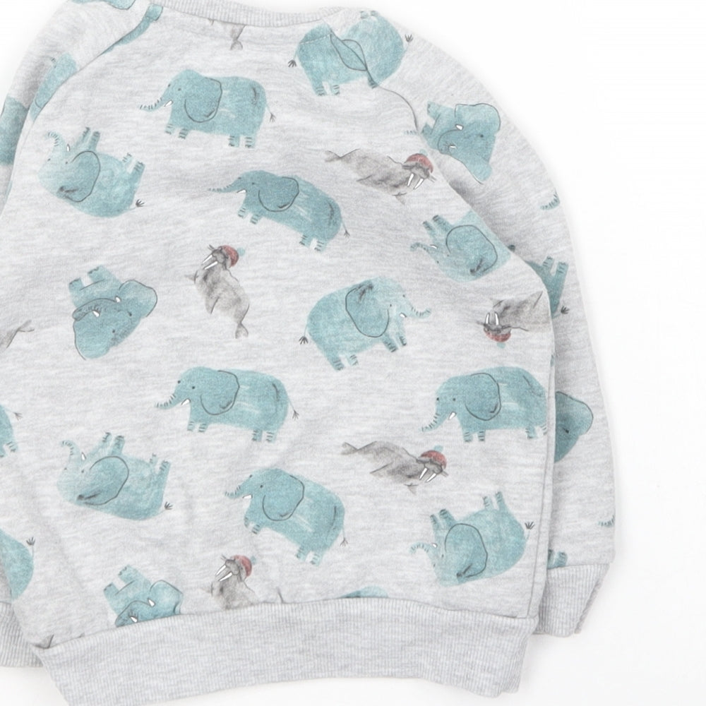 Primark Boys Multicoloured Geometric Cotton Pullover Jumper Size 12-18 Months