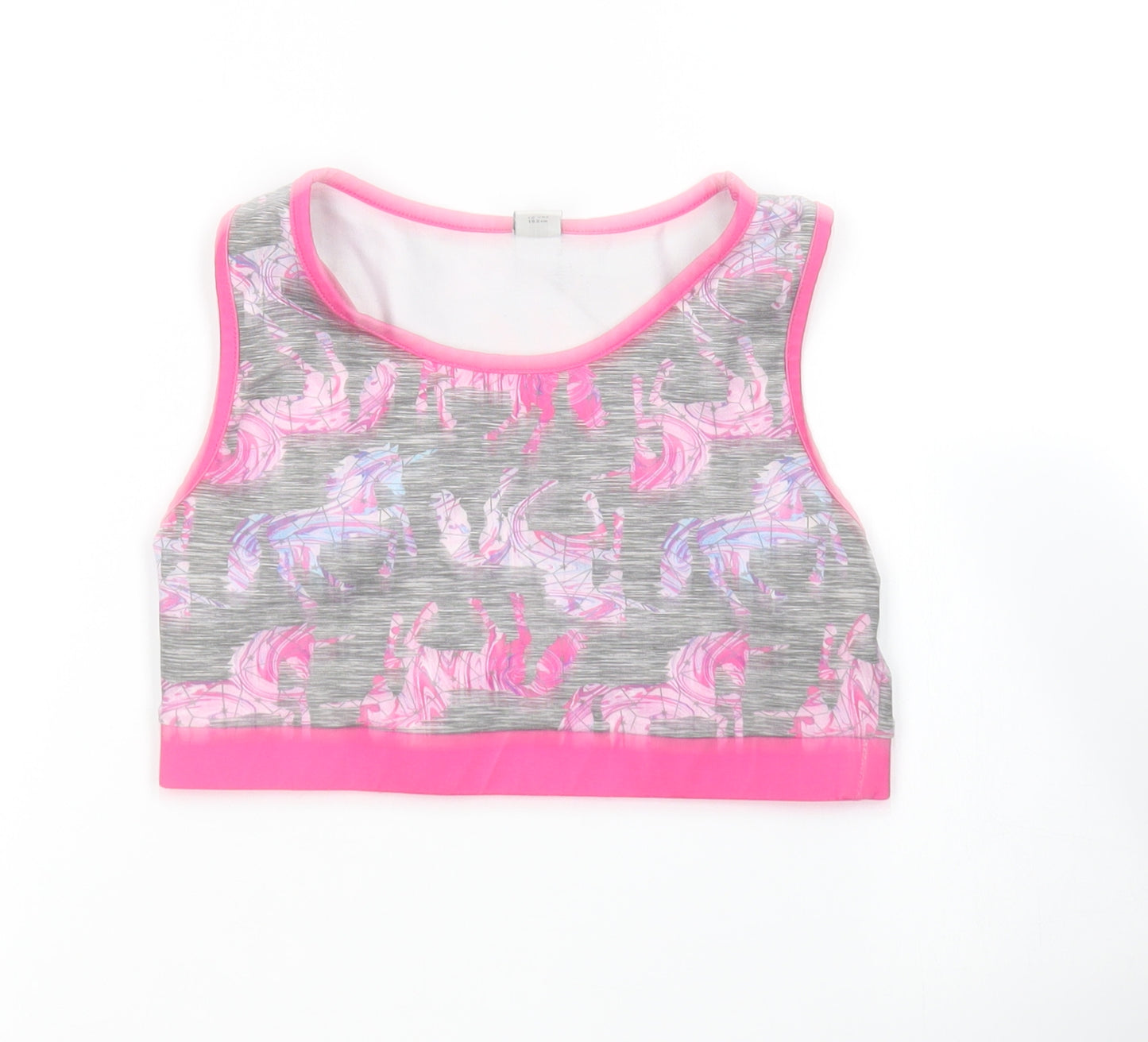 TU Girls Pink  Polyester Cropped Tank Size 12 Years Round Neck