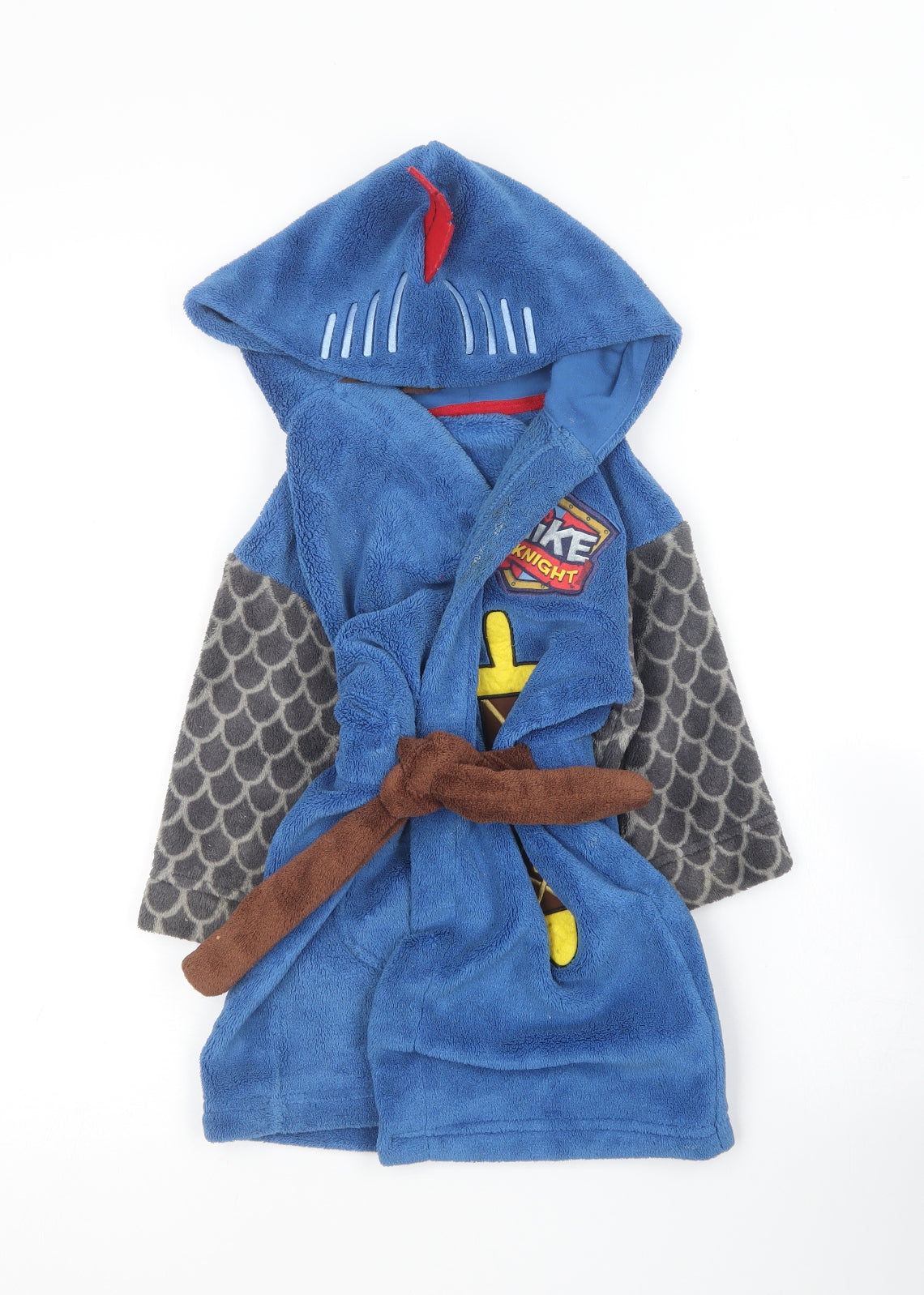 Marks and Spencer  Baby Blue Solid Polyester Robe Gown Size 18-24 Months   - Mike the knight