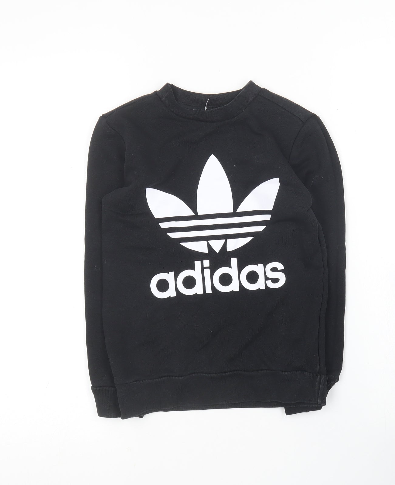 adidas Boys Black Round Neck  Cotton Pullover Jumper Size 4-5 Years