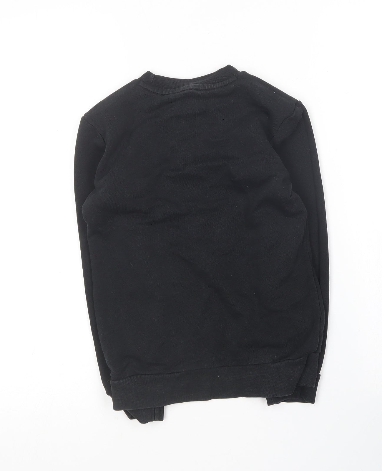 adidas Boys Black Round Neck  Cotton Pullover Jumper Size 4-5 Years