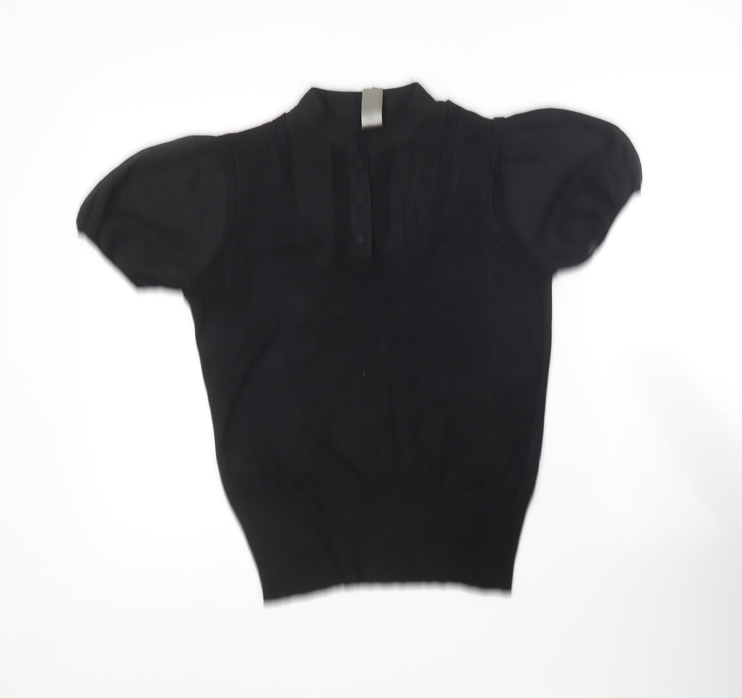 NEXT Womens Black Collared  Viscose Pullover Jumper Size 14