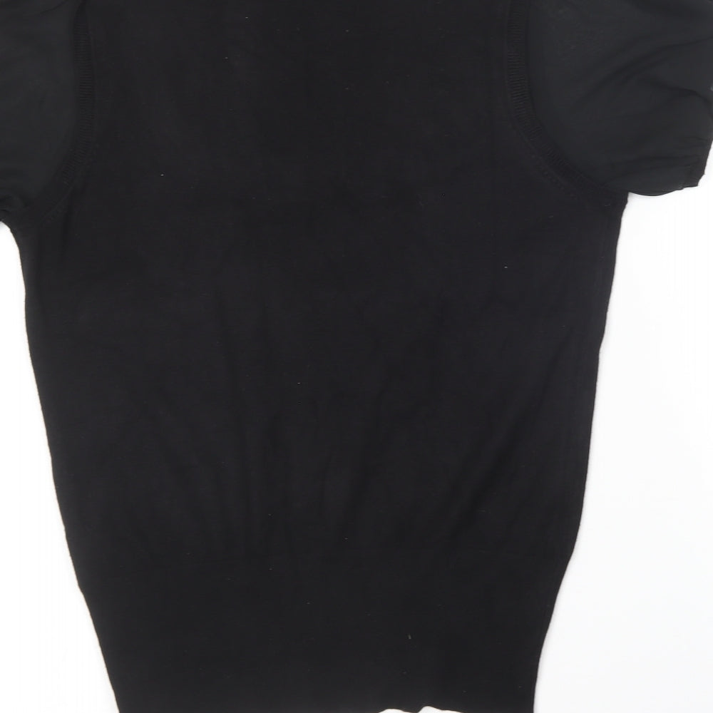 NEXT Womens Black Collared  Viscose Pullover Jumper Size 14