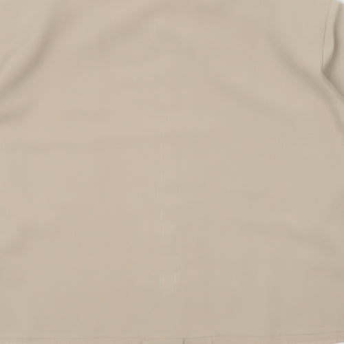 Fashion Extra Collection Womens Beige  Polyester Basic Button-Up Size 18 Round Neck