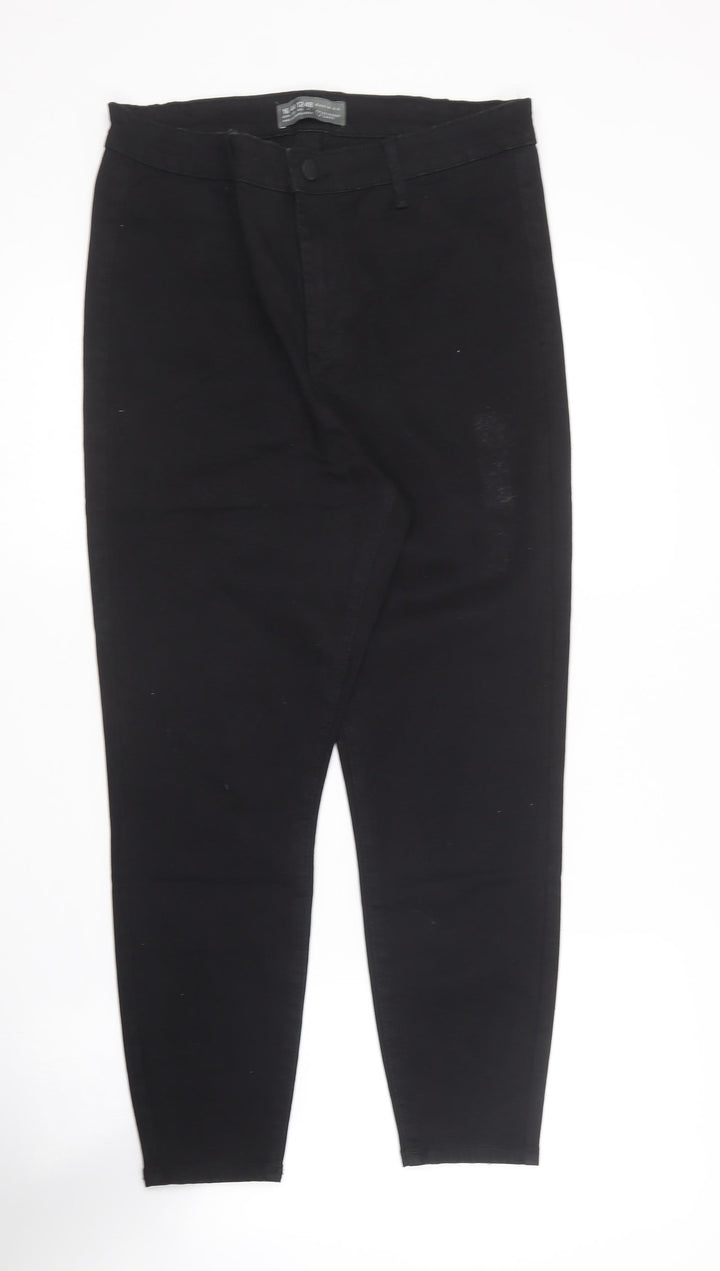 Denim Co Womens Black Cotton Jegging Trousers Size 16 L22 in Regular