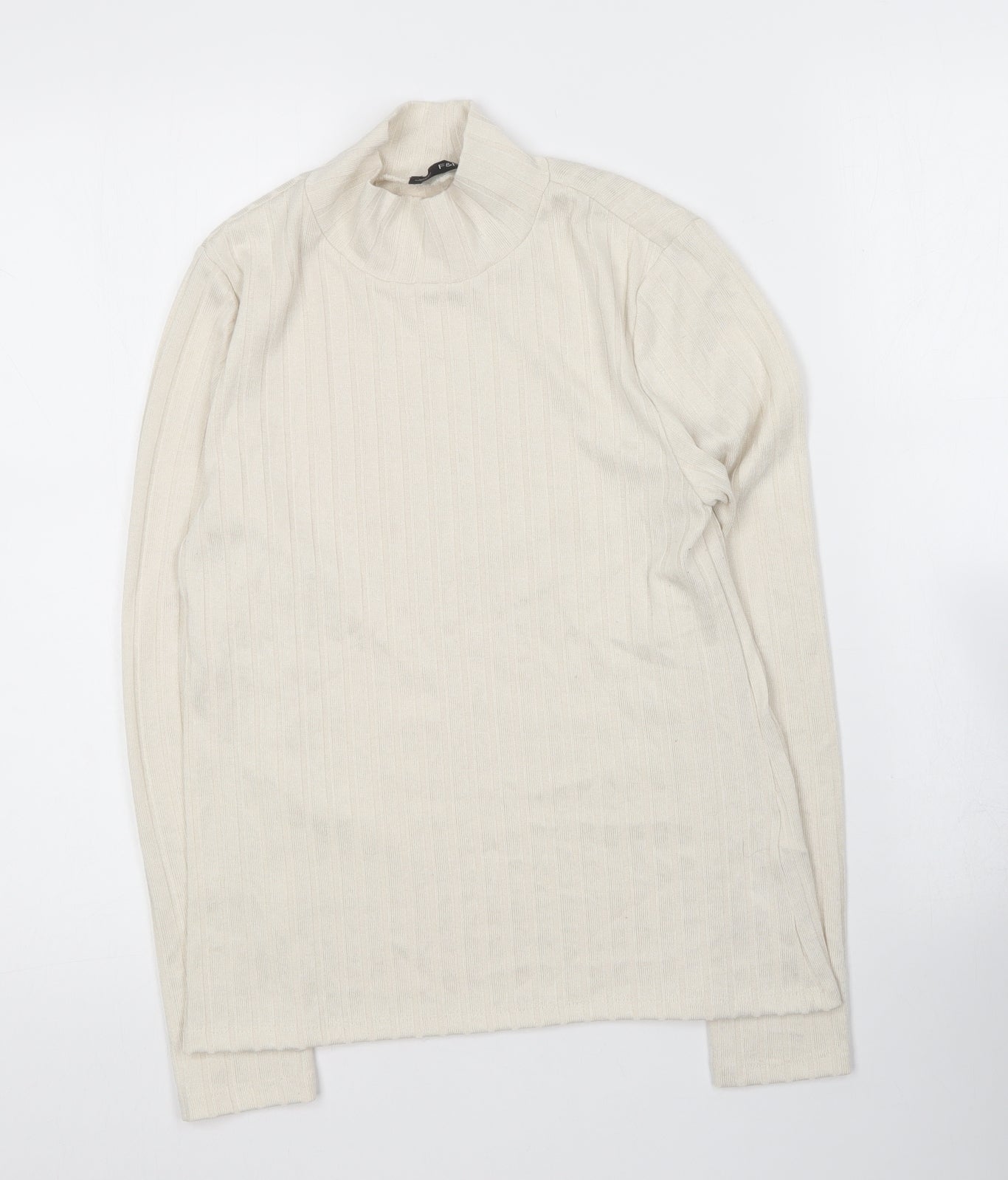 F&F Womens Ivory Roll Neck  Polyester Pullover Jumper Size 10