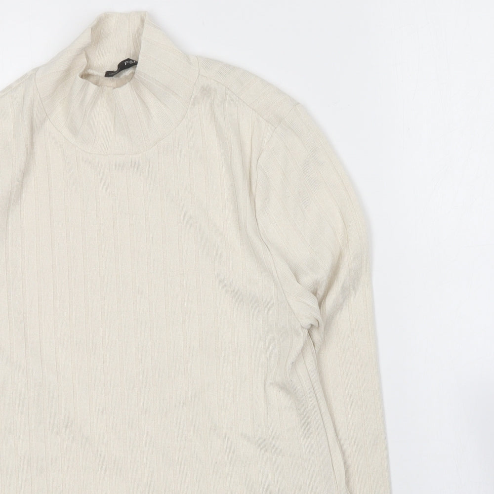 F&F Womens Ivory Roll Neck  Polyester Pullover Jumper Size 10