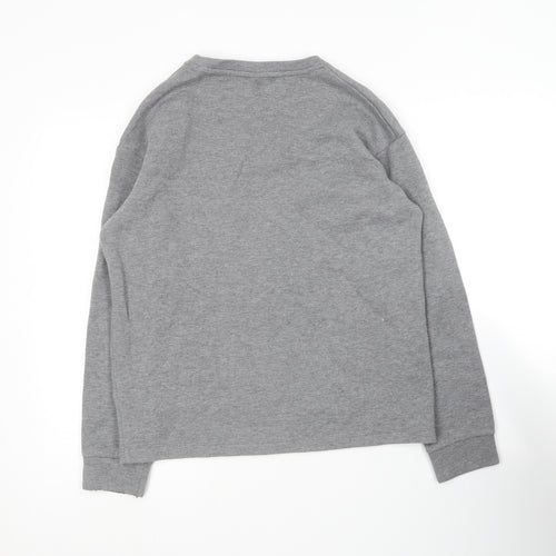 Toky Life Mens Grey Round Neck  Cotton Pullover Jumper Size M