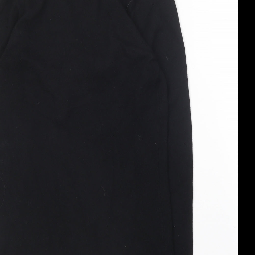 Off Shoot Womens Black V-Neck  Rayon Pullover Jumper Size S