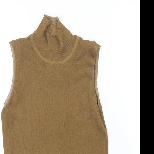 Zanzara Womens Brown Crew Neck  Polyester Pullover Jumper Size S
