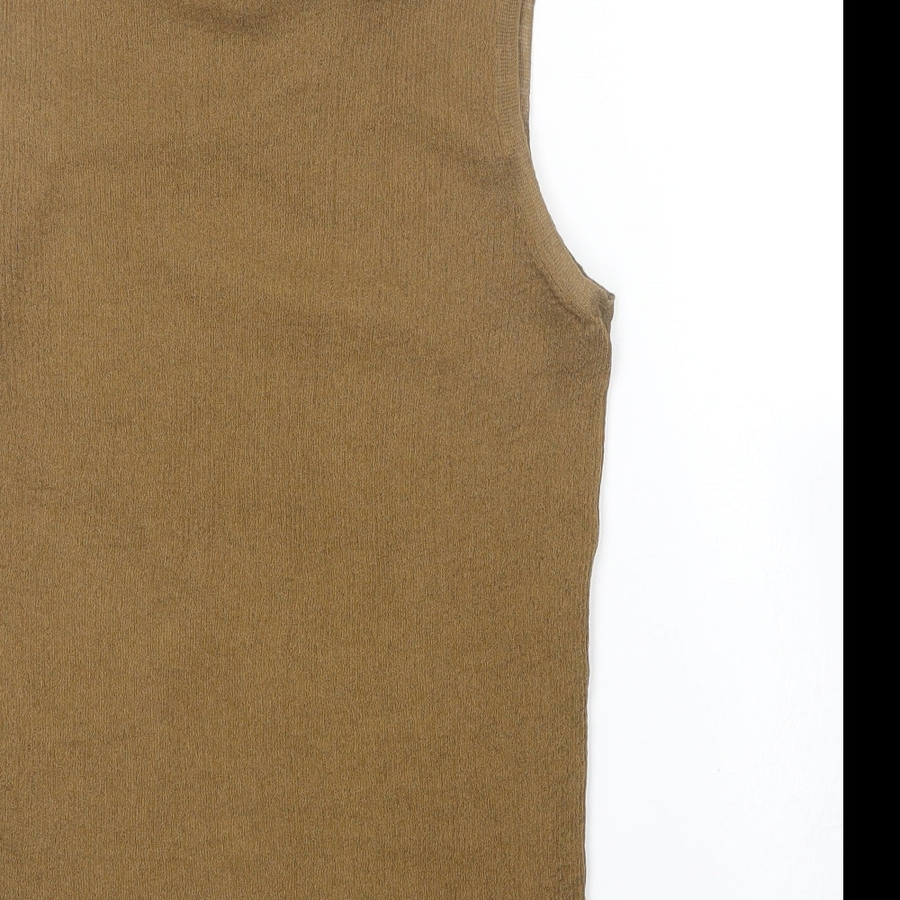 Zanzara Womens Brown Crew Neck  Polyester Pullover Jumper Size S