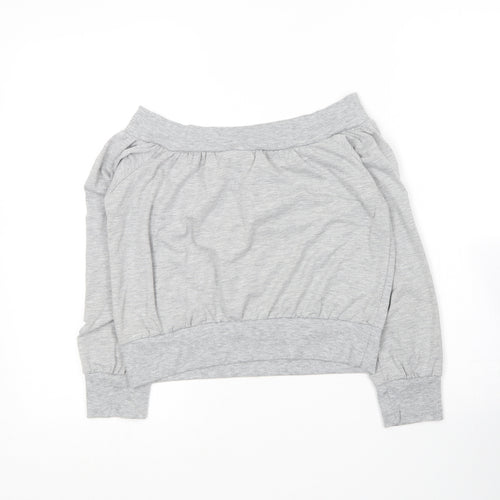 Liangdoods Womens Grey Boat Neck  Cotton Pullover Jumper Size XL