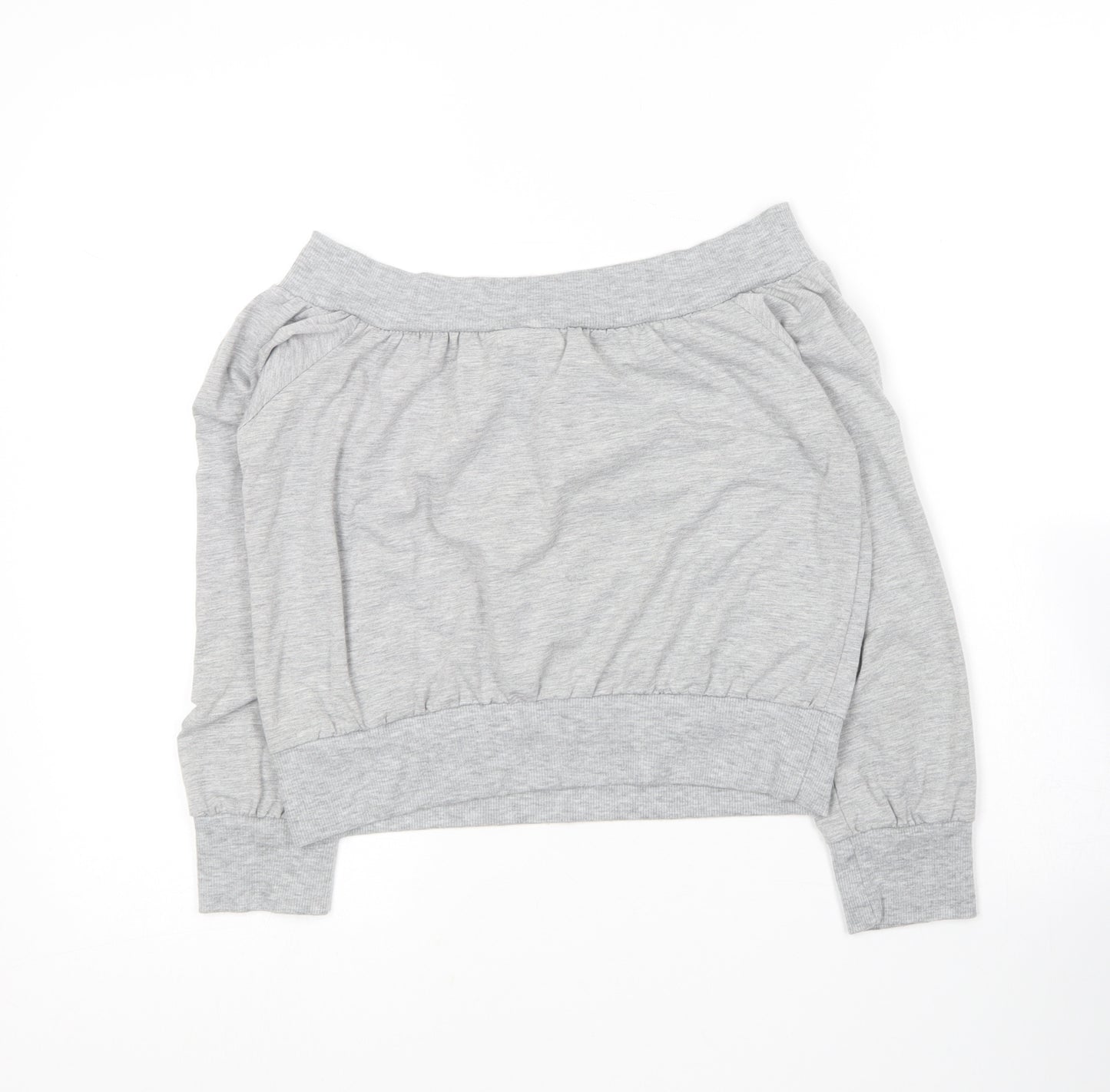 Liangdoods Womens Grey Boat Neck  Cotton Pullover Jumper Size XL