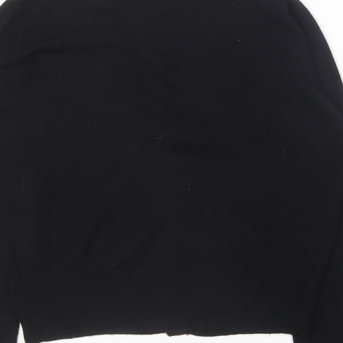 Select Womens Black V-Neck  Acrylic Cardigan Jumper Size 10
