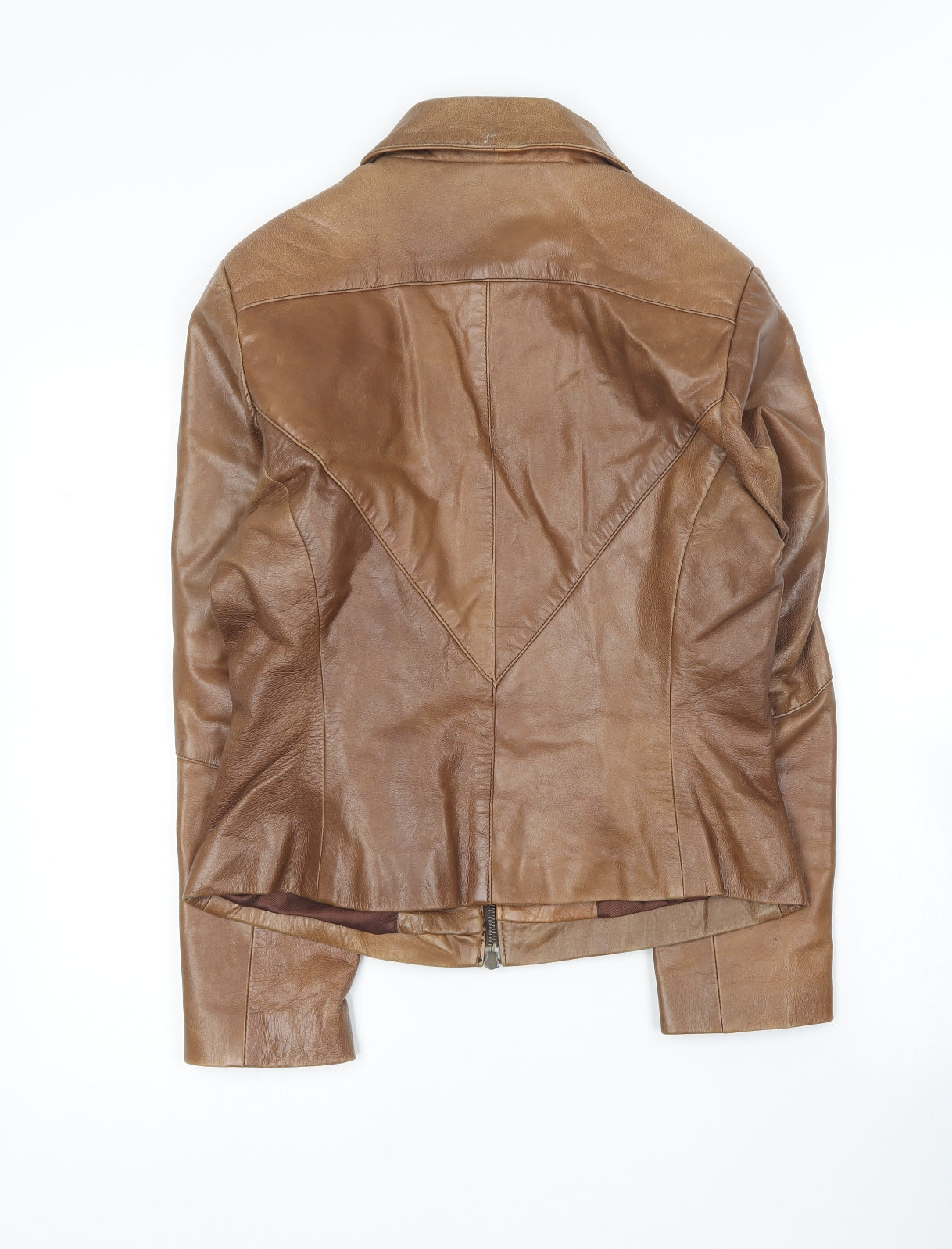 Milan Leather Womens Brown   Jacket  Size 10