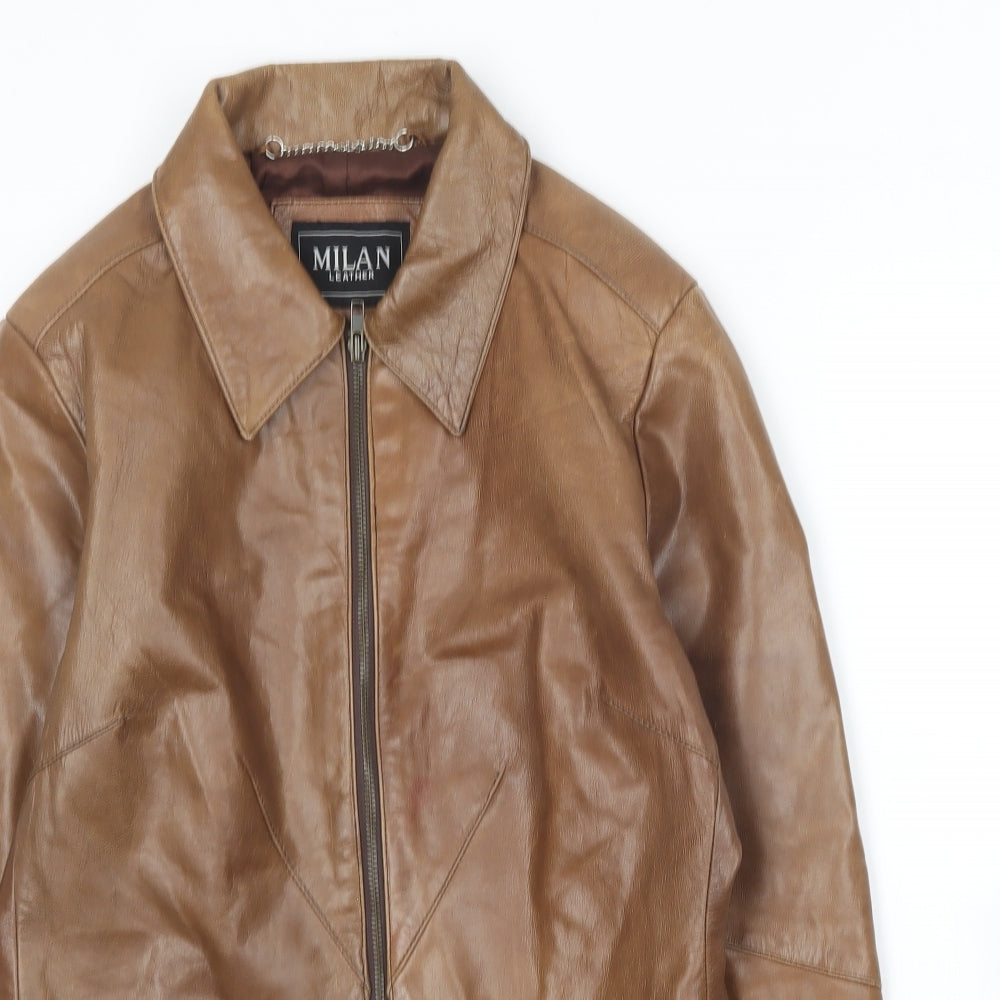 Milan Leather Womens Brown   Jacket  Size 10