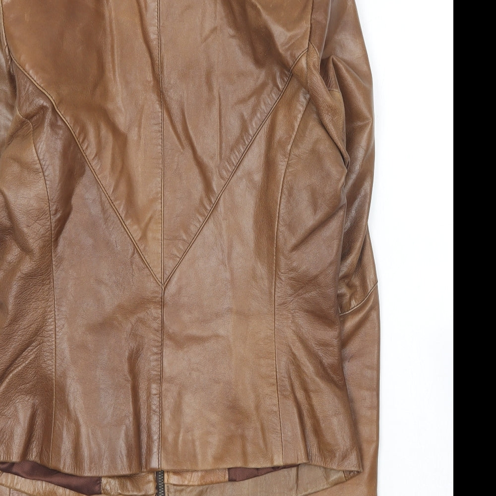 Milan Leather Womens Brown   Jacket  Size 10