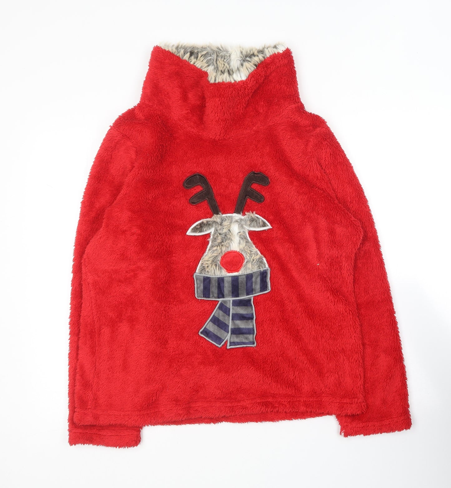 NEXT Womens Red Solid Polyester Top Pyjama Top Size M   - Christmas Jumper